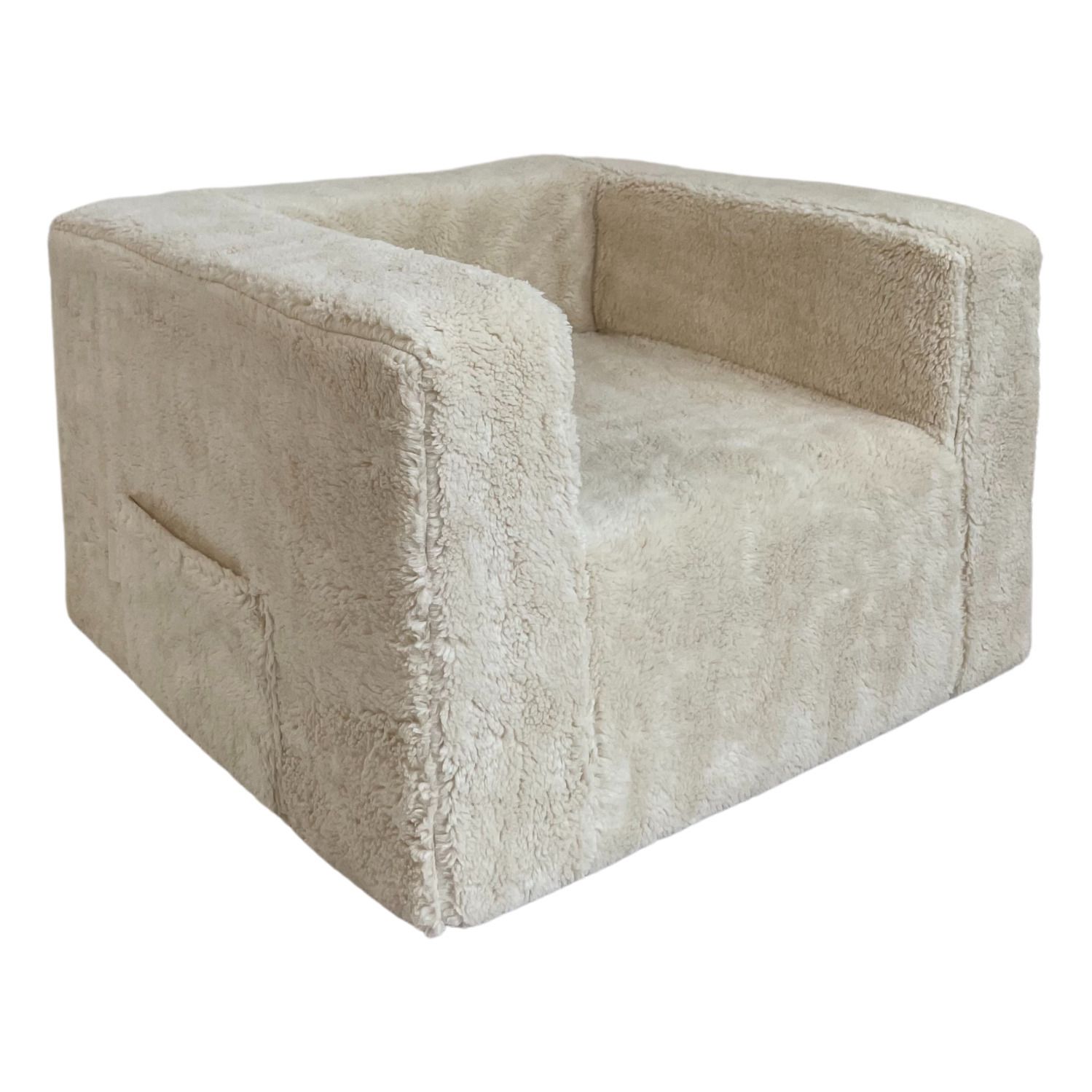 Maison BABA - Fauteuil Baba en fourrure de coton bio - Blanc