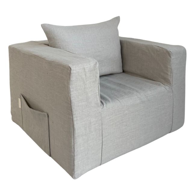 Coussin Gaston en lin lavé | Gris