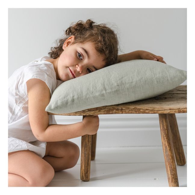 Coussin Gaston en lin lavé | Vert de gris