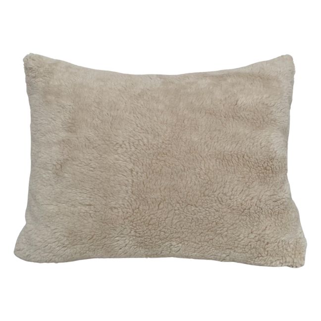 GASTON Organic Cotton Fur Cushion White