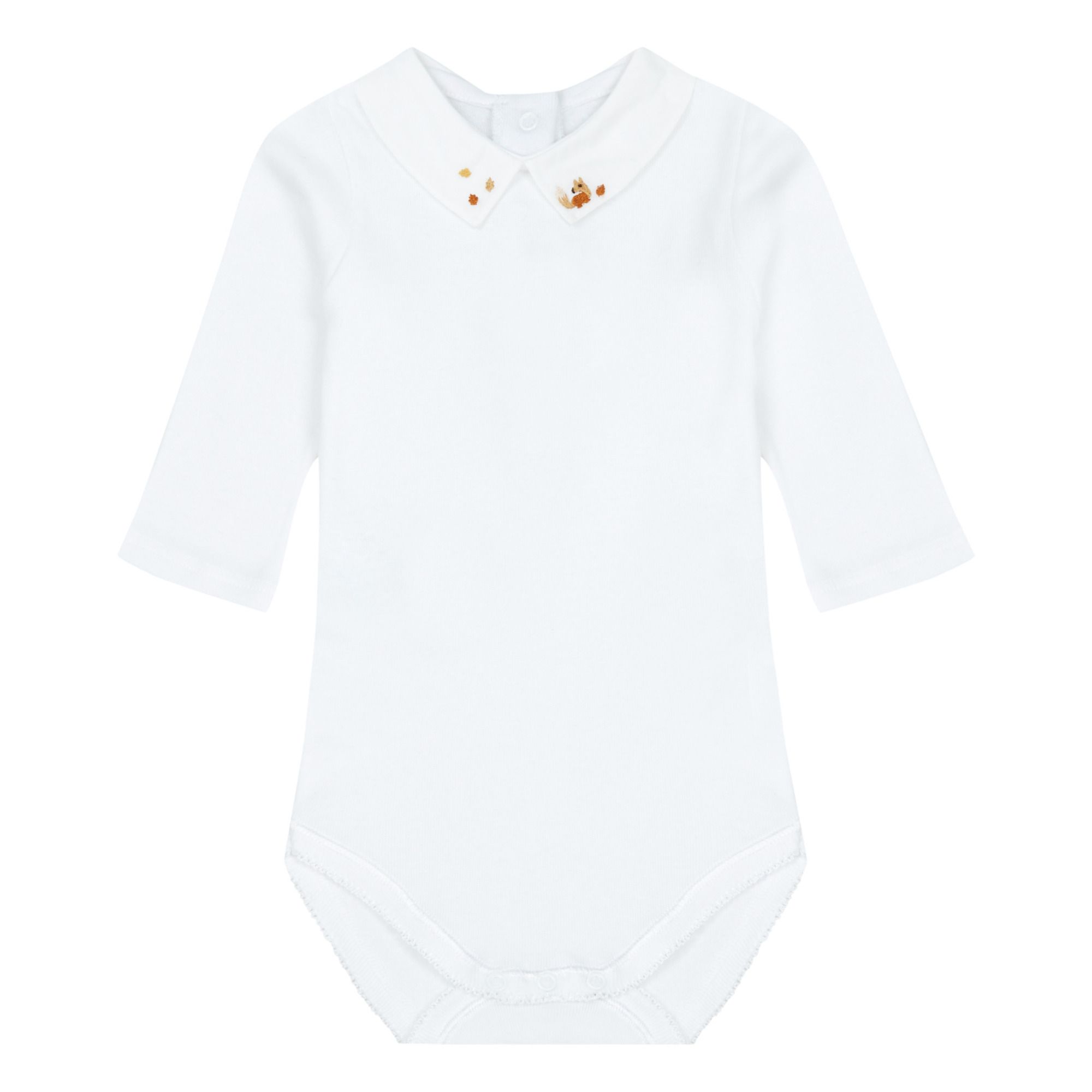 Bonpoint - Body Col Brodé Septembre - Fille - Ecru