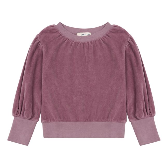 Organic Cotton Velvet Sweatshirt Dark purple