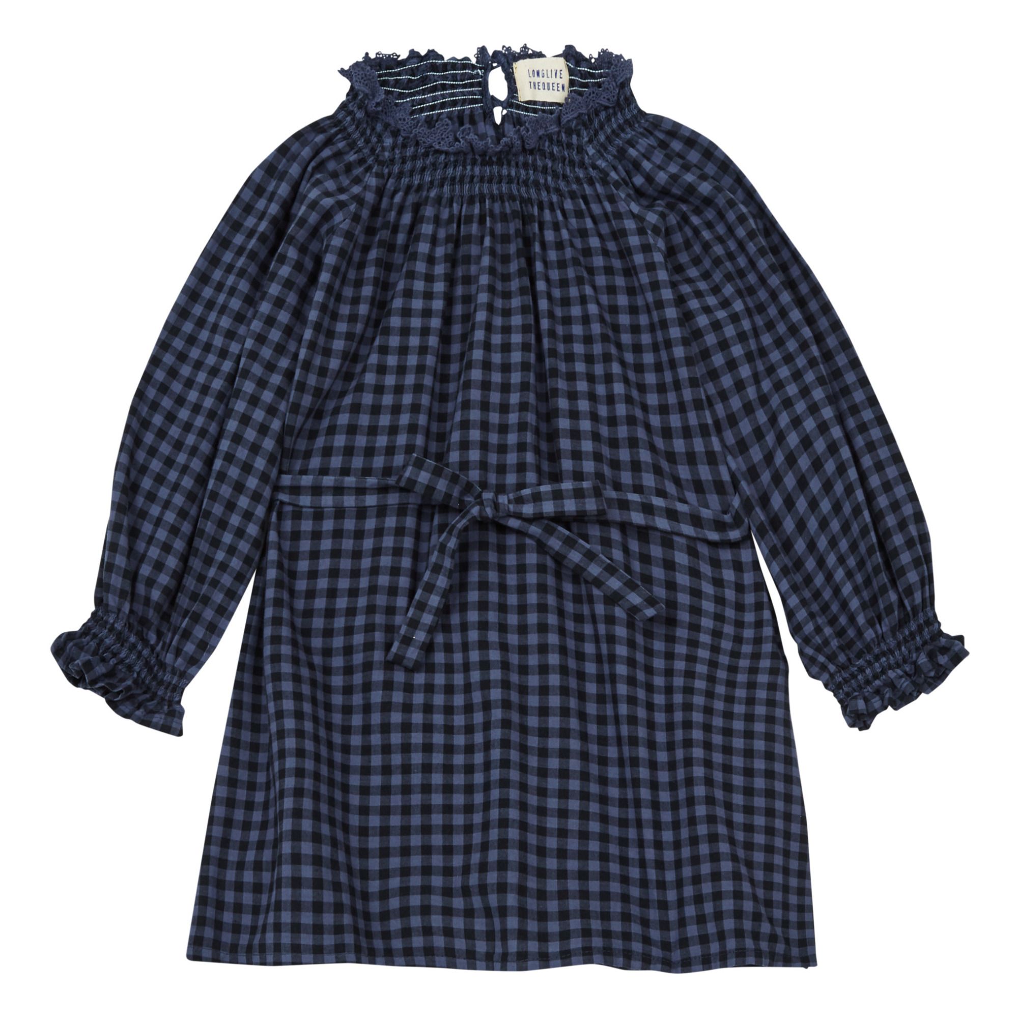 Longlivethequeen - Robe Carreaux Edition Limitée Recyclée - Fille - Bleu