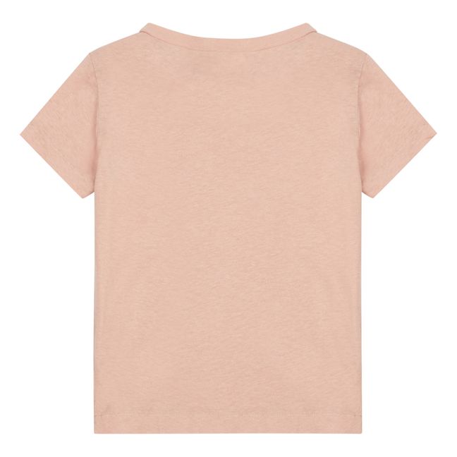 Camiseta de algodón orgánico y lino Rosa