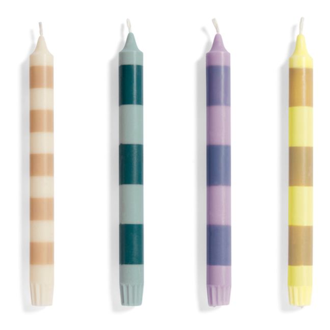 Stripe Candles - Set of 4