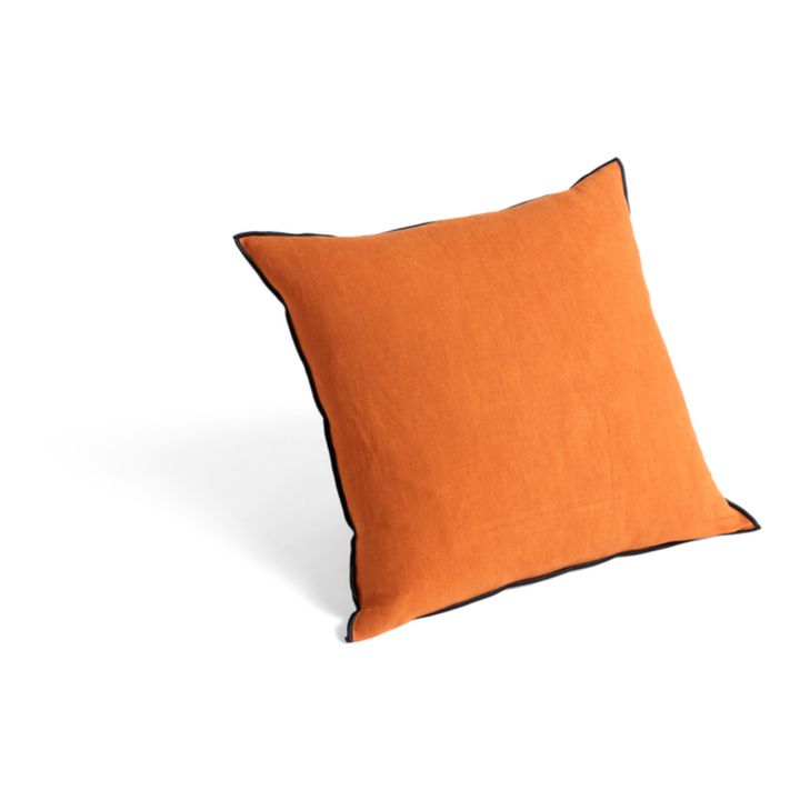 Cojín de lino y algodón Outline | Naranja- Imagen del producto n°0