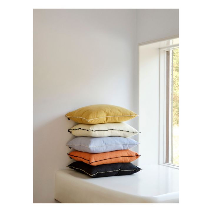 Cojín de lino y algodón Outline | Naranja- Imagen del producto n°2