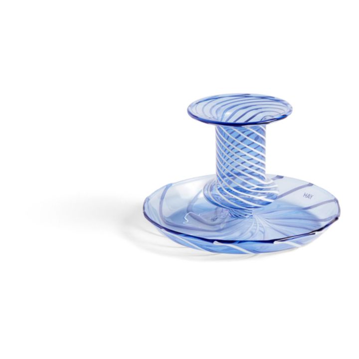 Candeliere, modello: Flare Stripe, in borosilicato | Azzurro fiordaliso- Immagine del prodotto n°0