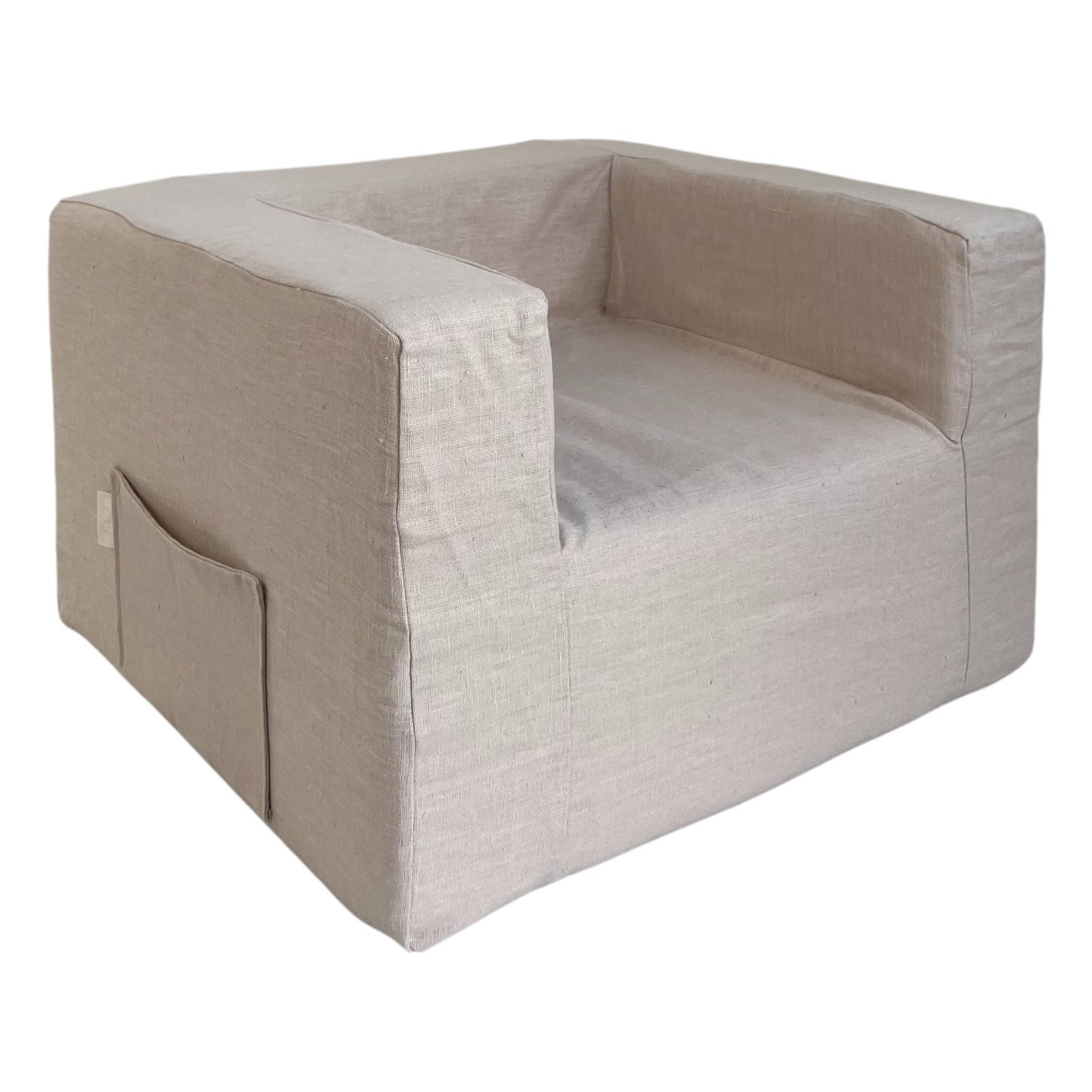 Maison BABA - Fauteuil Baba en lin lavé - Rose pâle