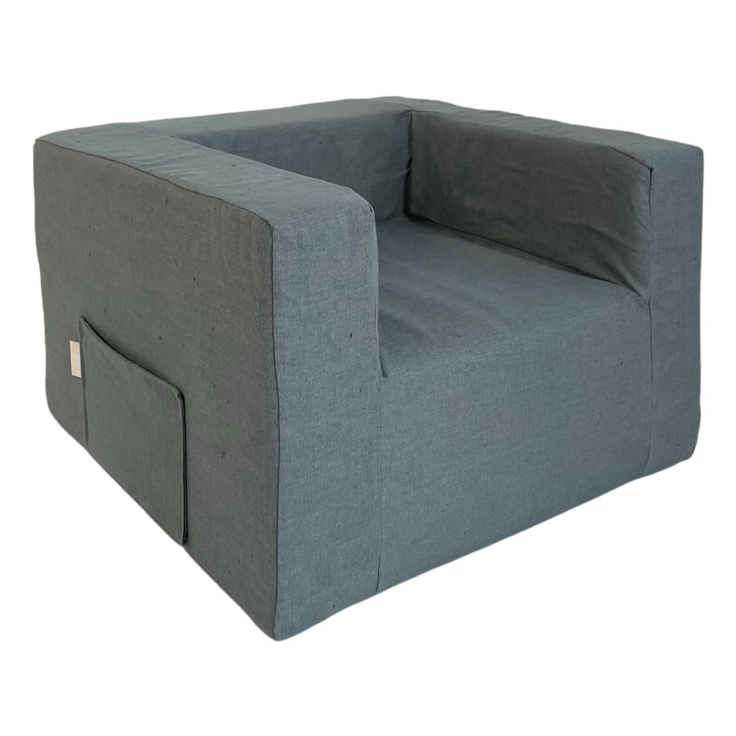 Maison BABA - Fauteuil Baba en lin lavé - Bleu