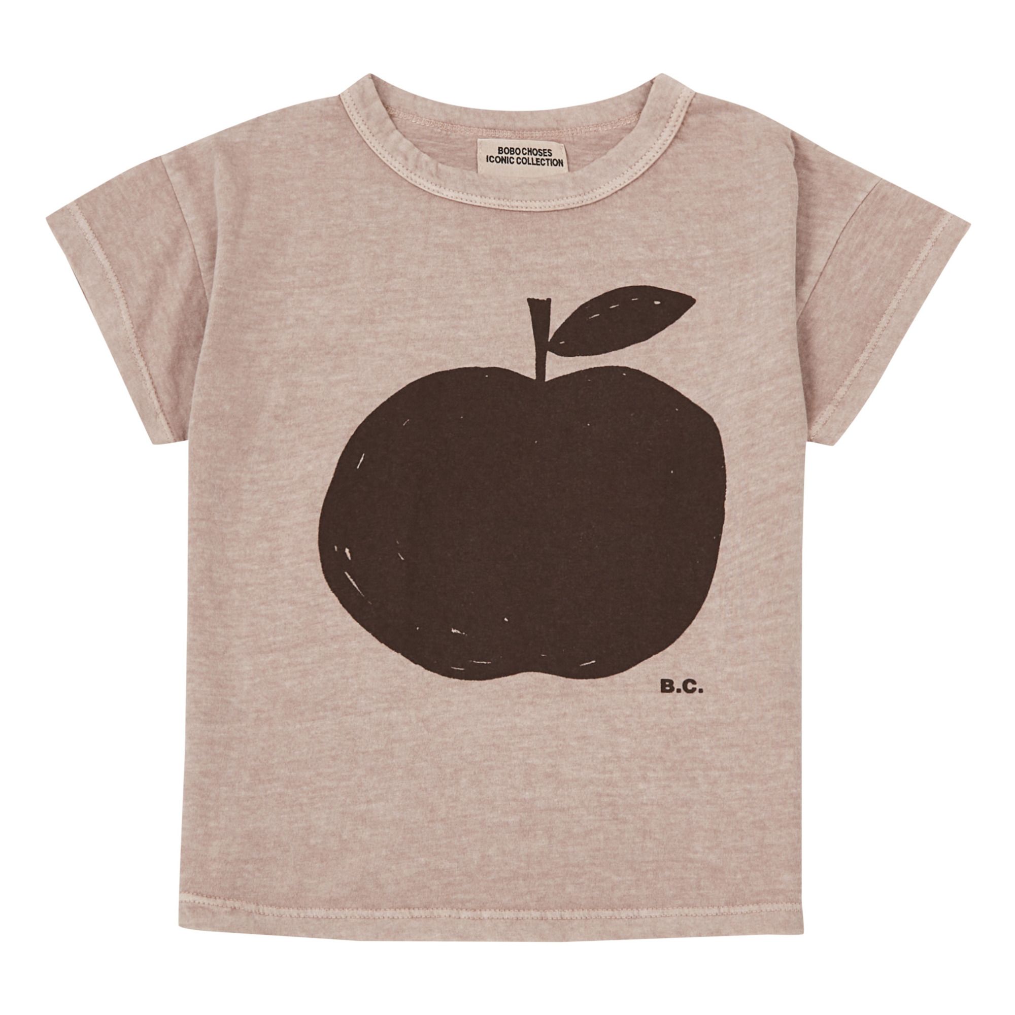 Organic Cotton Apple T-shirt - Iconic Collection - Beige- Product image n°0