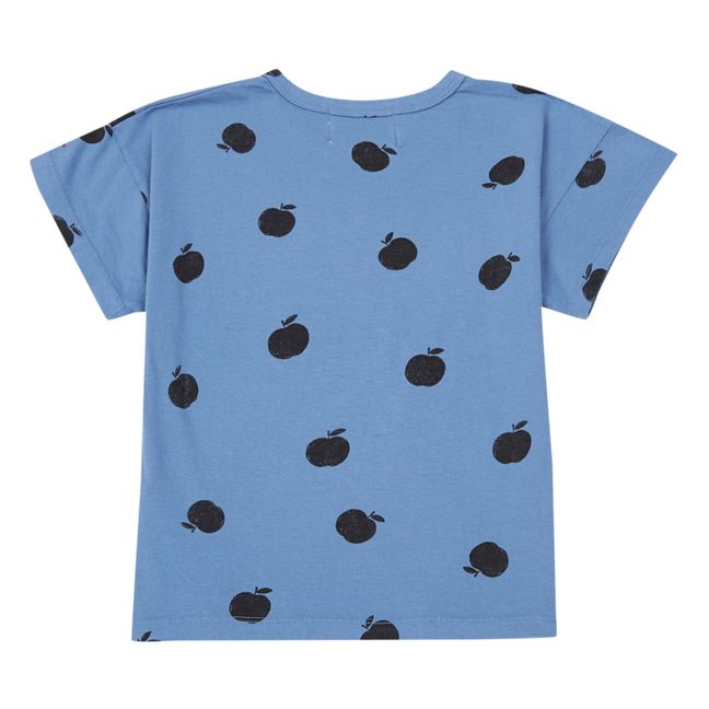 T-Shirt Bio-Baumwolle Äpfel - Kollektion Iconic - Blau
