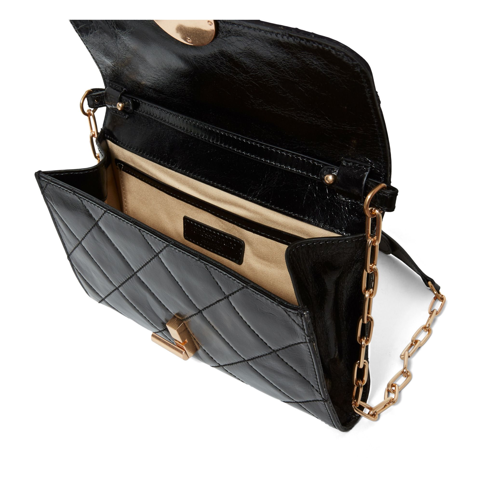 Moon Crackled Leather Clutch Black- Product image n°4