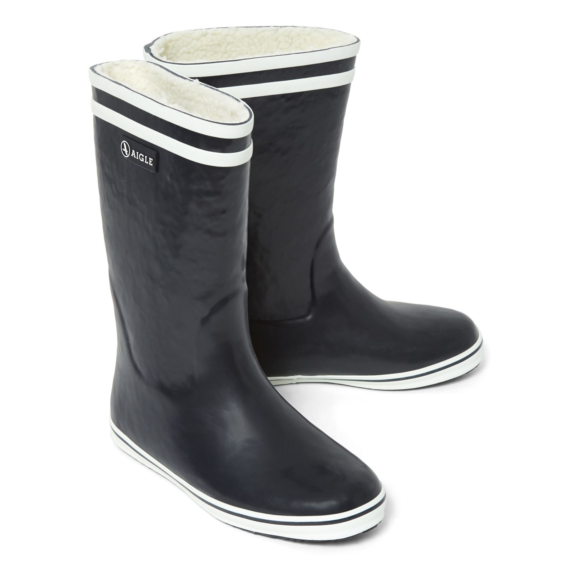 Aigle MALOUINE Marine / Blanc - Livraison Gratuite  Sb-roscoffShops ! -  Chaussures Bottes de pluie Femme 59,99 €