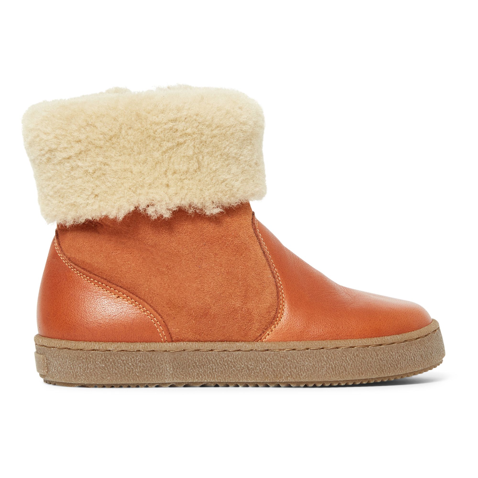 Fur-Lined Boots Apricot- Product image n°0