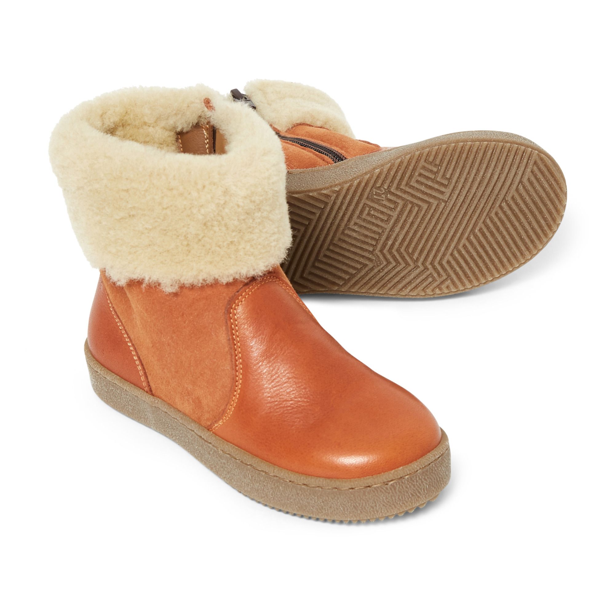 Fur-Lined Boots Apricot- Product image n°2