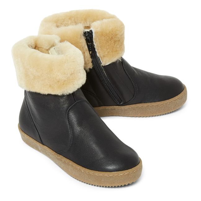 Gefütterte Boots Bi-Material | Schwarz