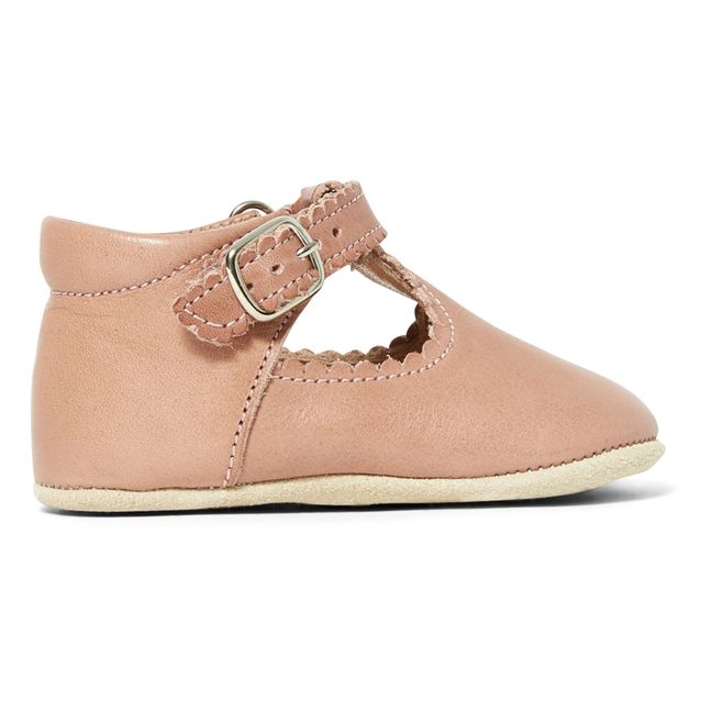 Scalloped T-Bar Mary Janes Dusty Pink