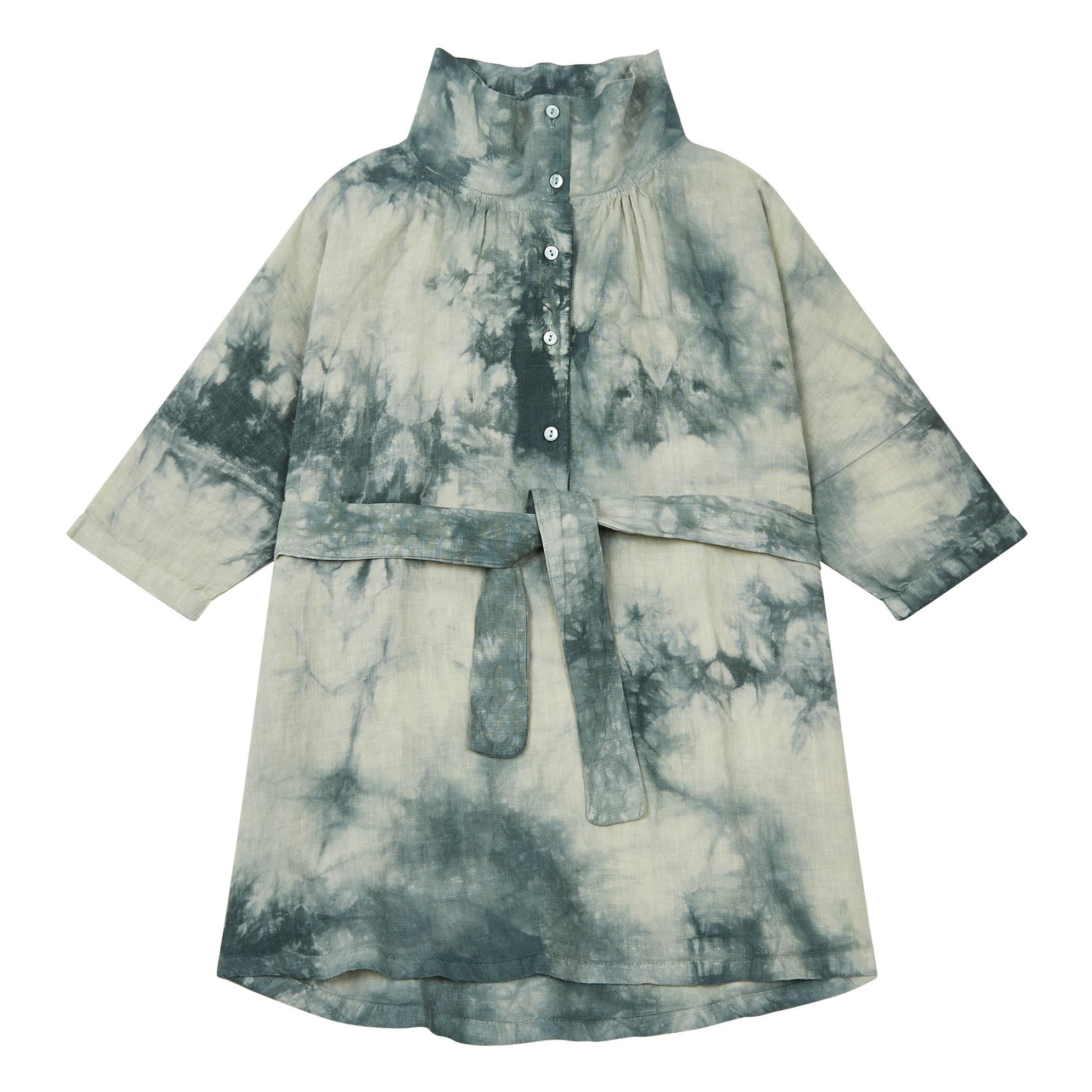 Longlivethequeen - Robe Tie and Dye Lin - Fille - Bleu Vert