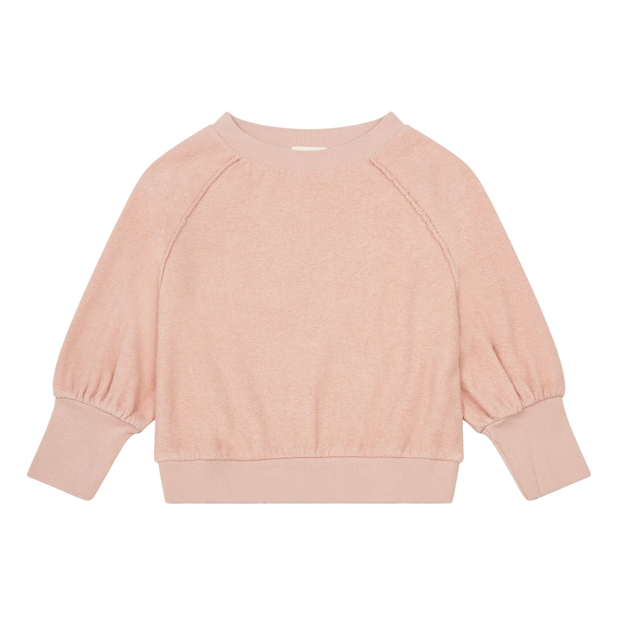 Longlivethequeen - Sweat Manches Ballons Eponge Coton Bio - Fille - Rose