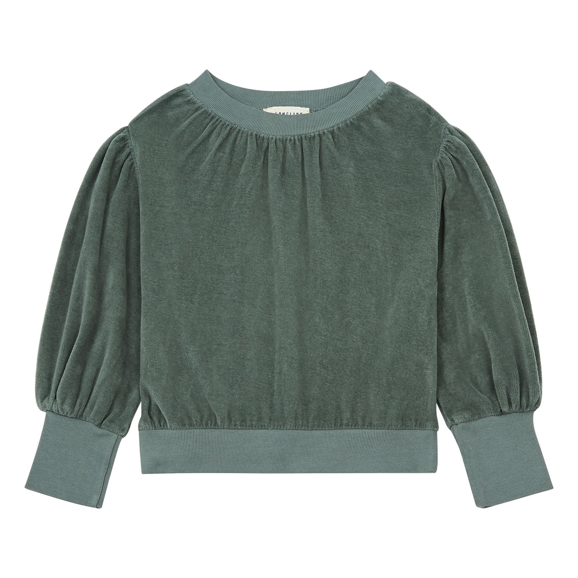 Longlivethequeen - Sweat Velours Coton Bio - Fille - Vert