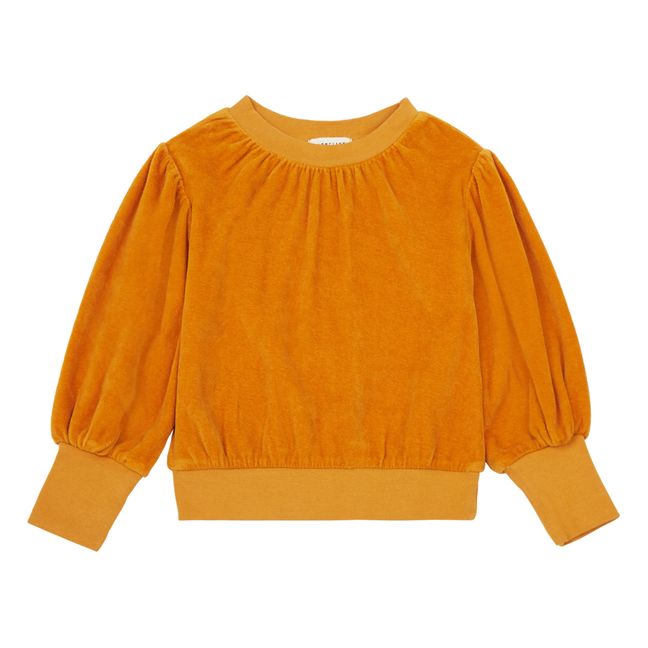 Organic Cotton Velvet Sweatshirt Orange