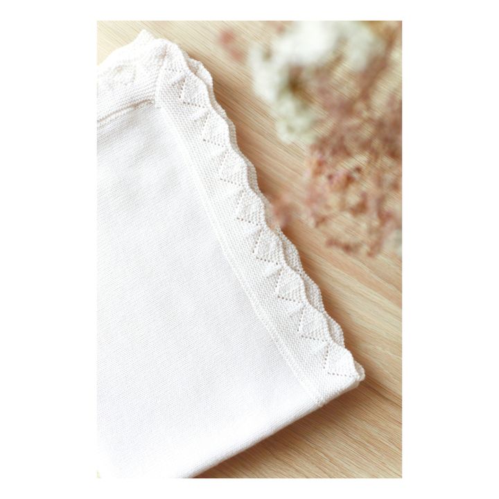 Manta de lana merina Blanc/Écru- Imagen del producto n°1