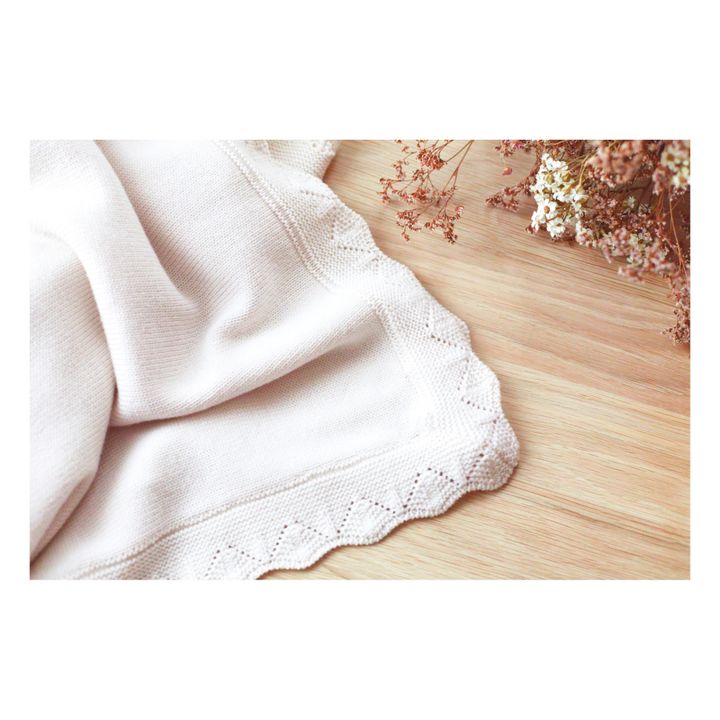 Manta de lana merina Blanc/Écru- Imagen del producto n°4