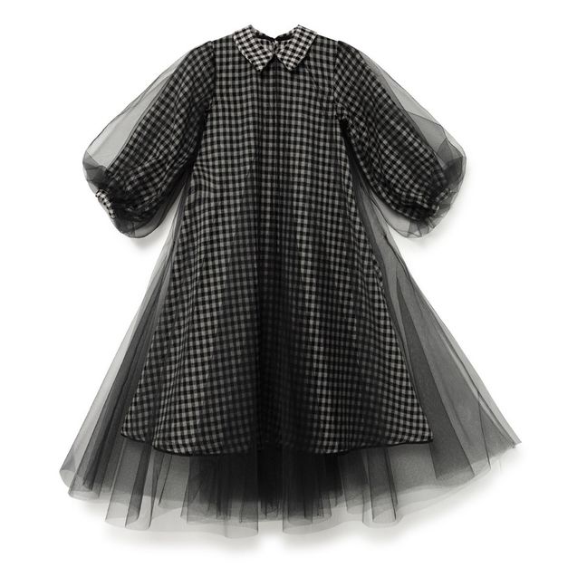 Fleece-Kleid Bio-Baumwolle Zweifarbig Grau