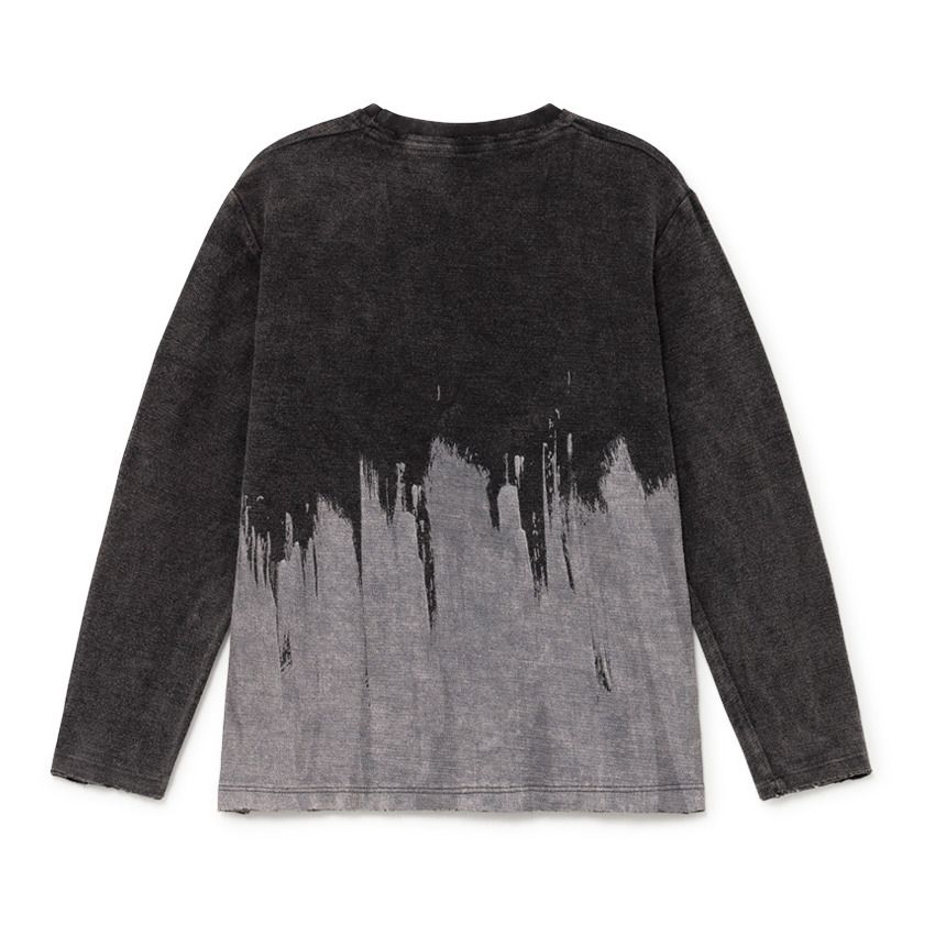 Camiseta desgastada de algodón orgánico Gris Oscuro- Imagen del producto n°2