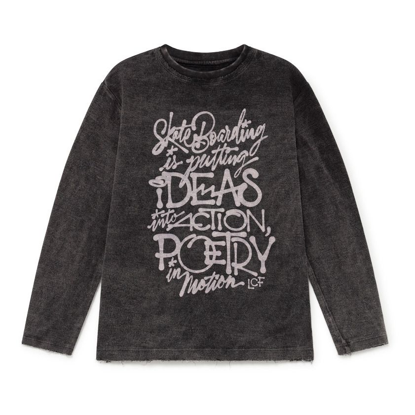 Little Creative Factory - T-Shirt Coton Bio - Fille - Gris foncé