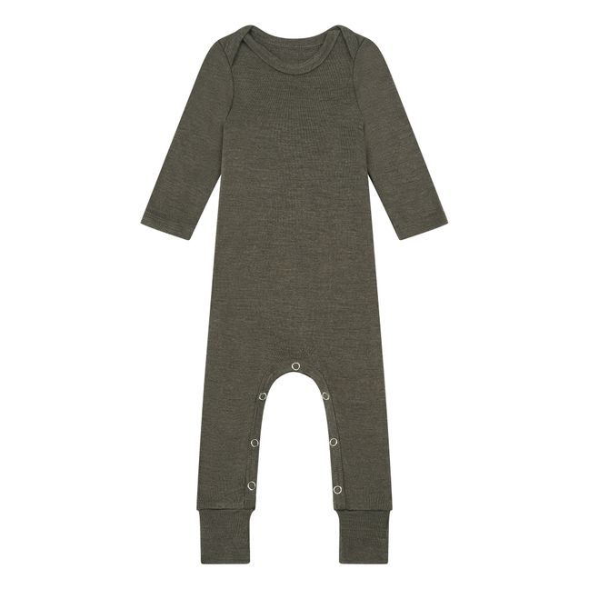 Tuta-pigiama, modello: Troytt, in lana bio e seta Marrone