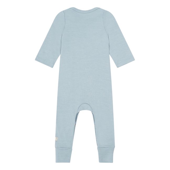 Pyjama Overall Troytt Bio-Wolle und Seide Hellblau