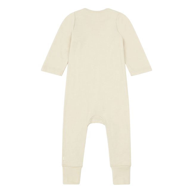 Pyjama Overall Troytt Bio-Wolle und Seide Beige