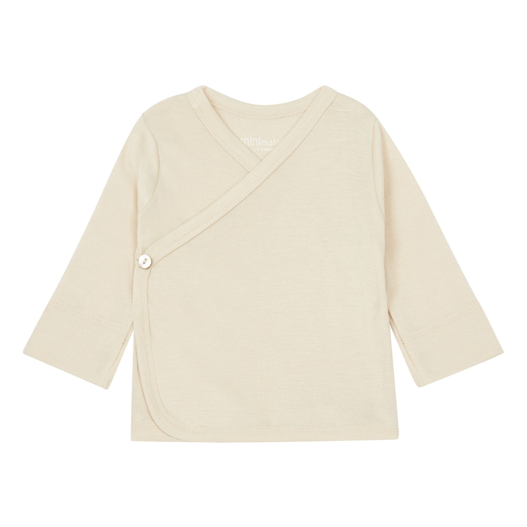 Minimalisma - Cardigan Naissance Croisé Terna Laine Bio et Soie - Fille - Beige