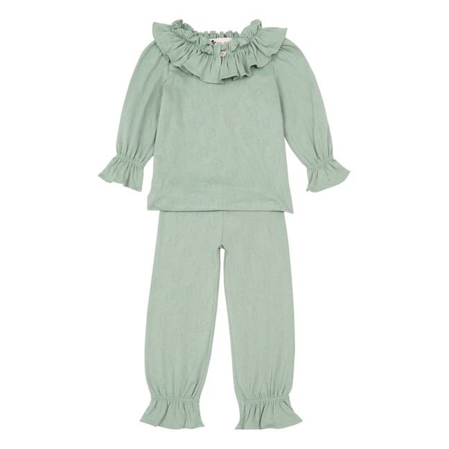 Pyjama Colombine Coton Bio Vert d'eau