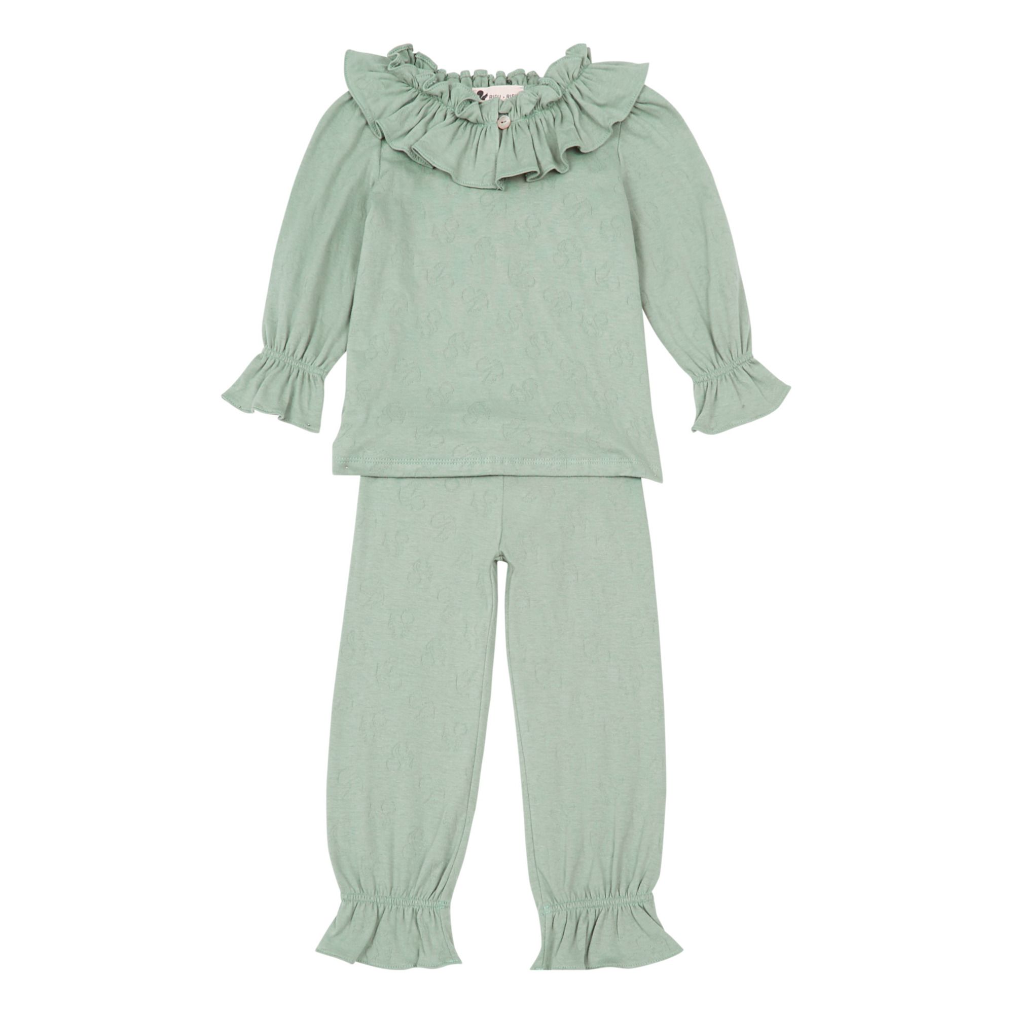 Risu Risu - Pyjama Colombine Coton Bio - Fille - Vert d'eau