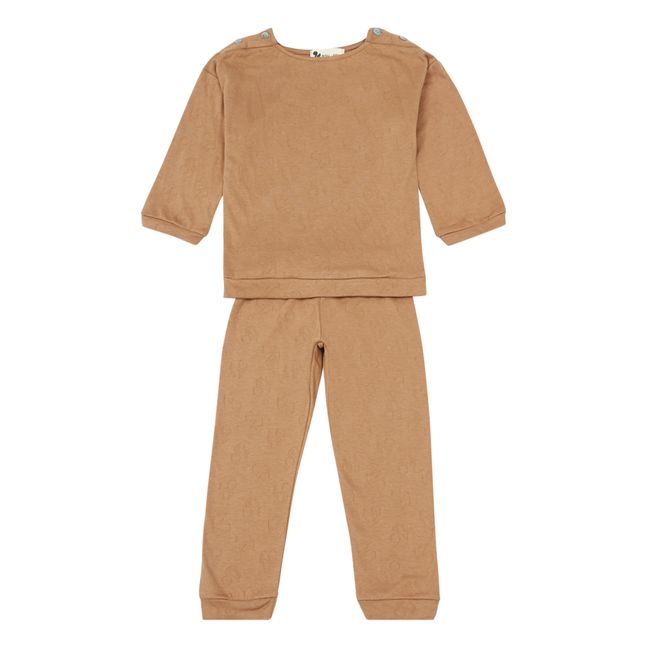 Dandy-Pyjama aus Bio-Baumwolle Braun