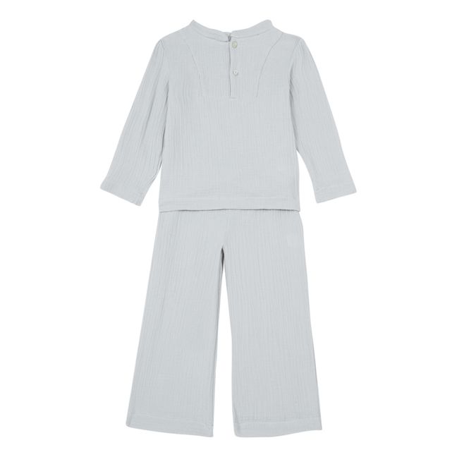 Pyjama Deli Double Gaze de Coton Bio Gris clair