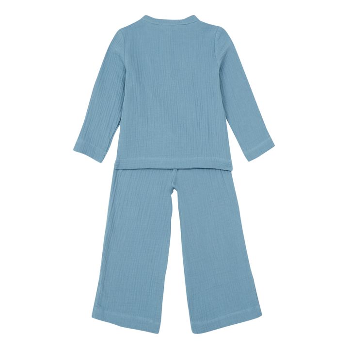 Deli Organic Cotton Muslin Pyjamas Grey blue- Product image n°4