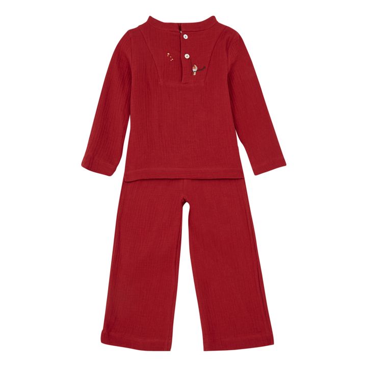 Deli Organic Cotton Muslin Pyjamas | Red- Product image n°0