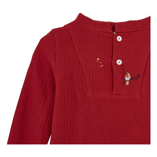 Deli Organic Cotton Muslin Pyjamas Red