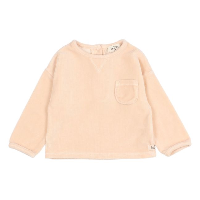 Organic Cotton Velvet Pocket Sweatshirt Powder pink