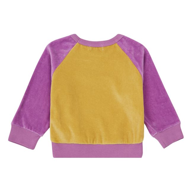 Henri Organic Cotton Velvet Sweatshirt Purple