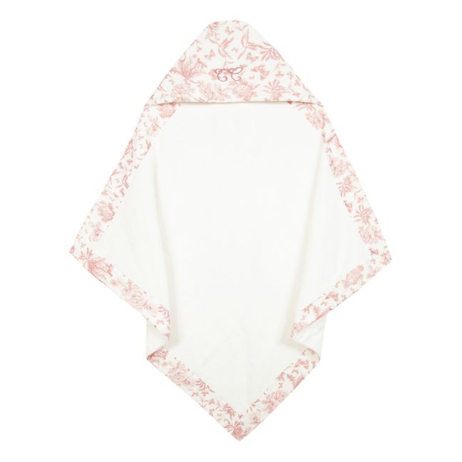 Capa de baño de tela toalla Toile de Jouy | Rosa Melocotón