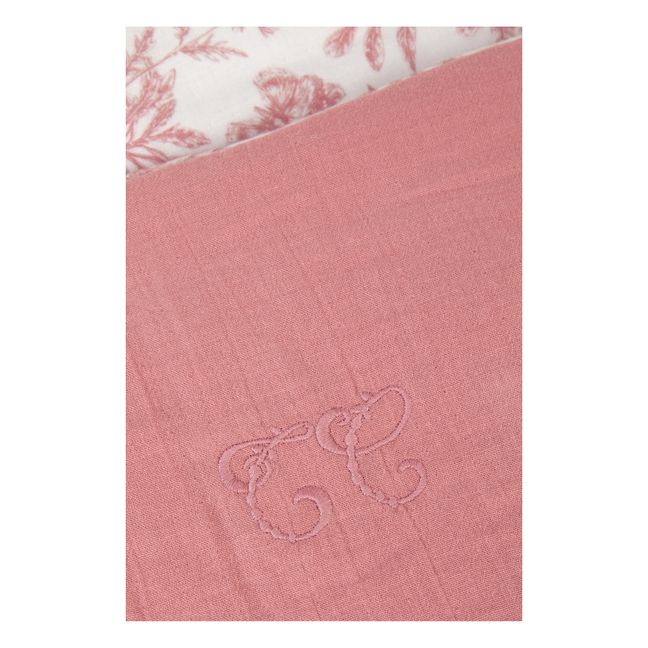 Couverture Toile de Jouy | Rose pêche