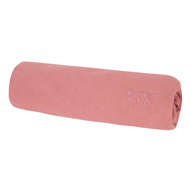 Drap housse Toile de Jouy | Rose pêche