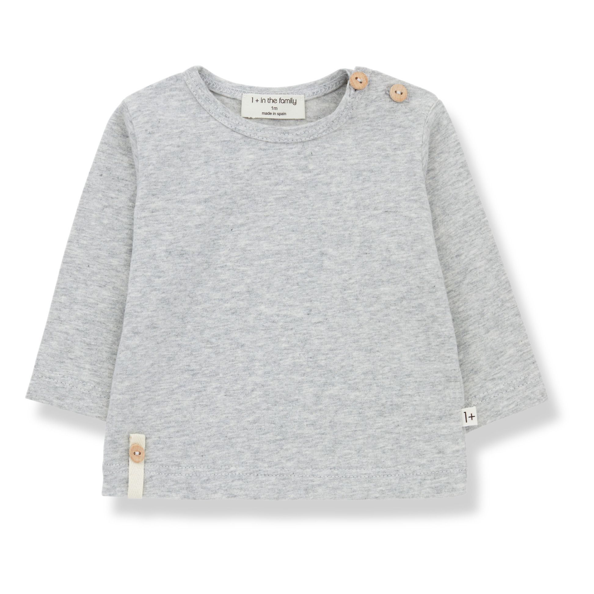 1+ in the family - T-shirt Noelle Coton Bio - Fille - Gris