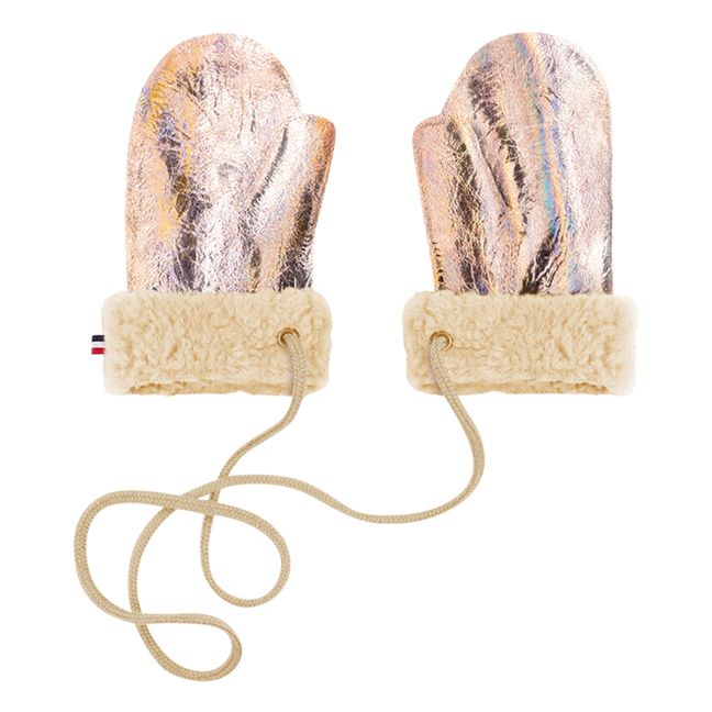 Muffole metallizzate in lana merino - Collezione Bambino  | Rosa