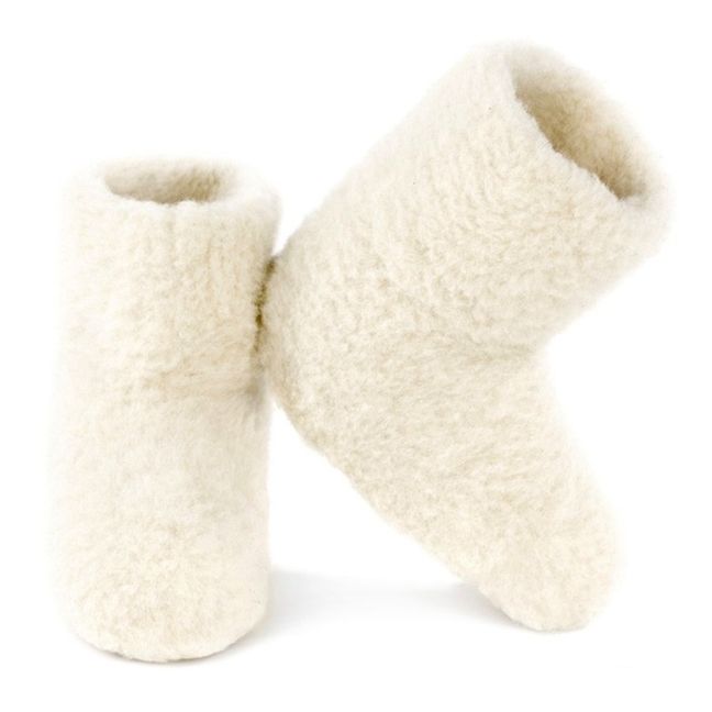 Hohe Hausschuhe Shearling - Erwachsenen Kollektion  | Cremefarben